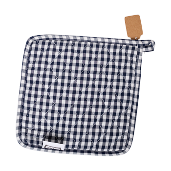 SQ POT HOLDER - GINGHAM NAVY (8.75"x8.75")