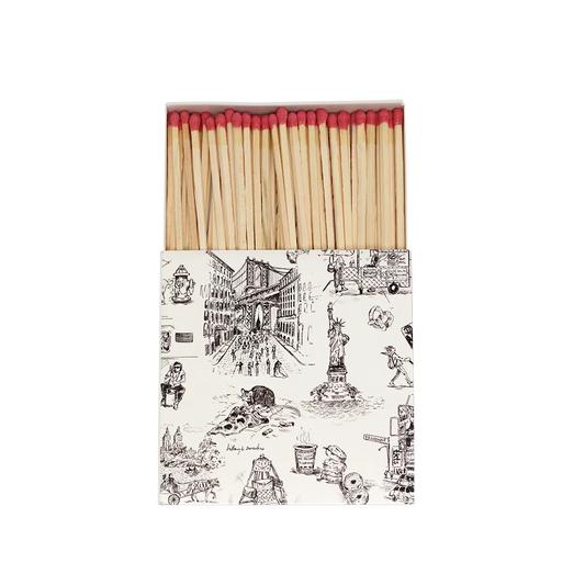 Matches - NYC Toile decorative match set, with thoughtful packaging and a design that makes it easy to use, display, or gift; both useful for lighting candles and attractive enough to leave out on a bar cart, mantel, or coffee table.