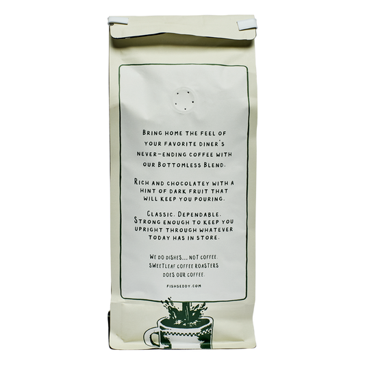 1lbs Bottomless Blend Flat Bottom Coffee Bag (with degassing valve + tin tie)