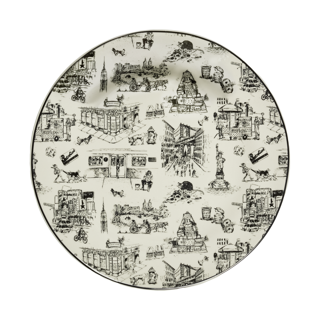 NYC TOILE - DINNER PLATE (10.25") - set of 4