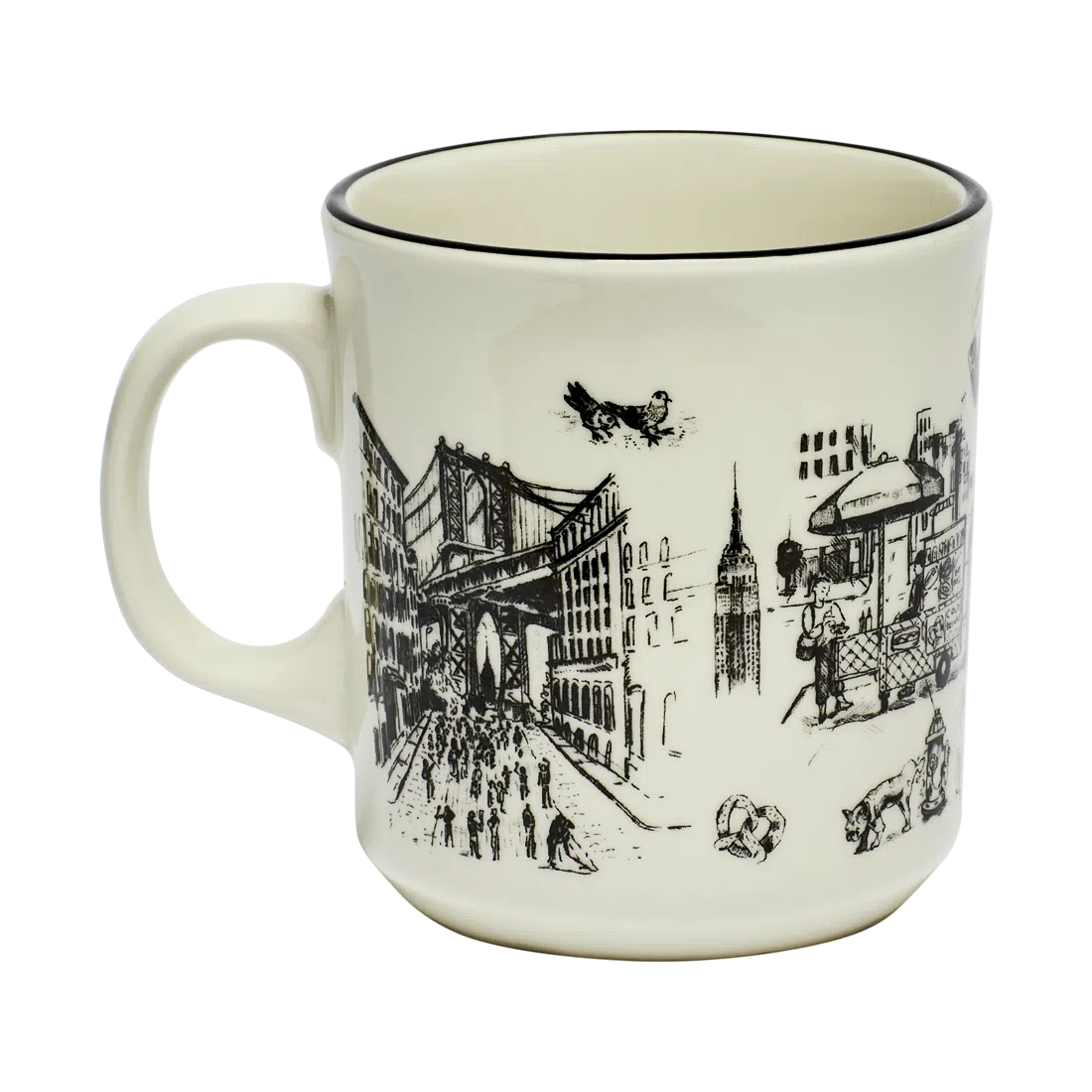 NYC Toile - Jumbo Mug ceramic drinkware, with a clean, polished finish and distinctive shape or artwork; a comfortable everyday choice for coffee, tea, cocoa, or desk-side sipping. Primary product view highlights the overall design and proportions.