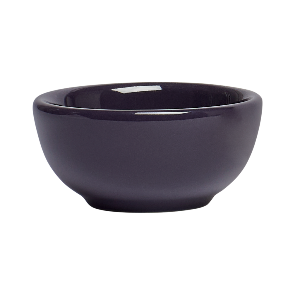 Black ceramic bowl on a white background