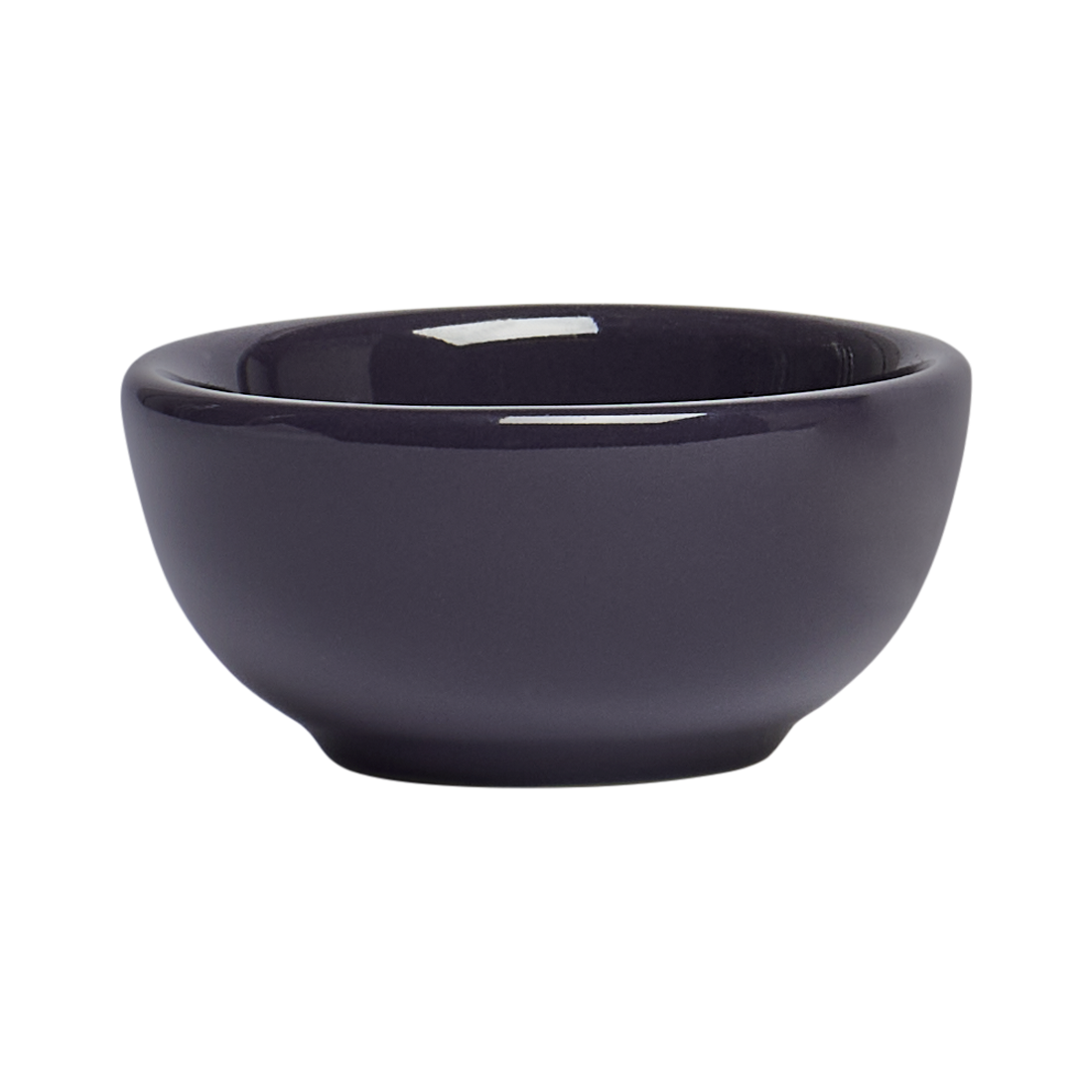 Black ceramic bowl on a white background