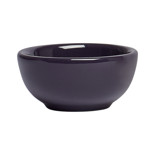 Black ceramic bowl on a white background