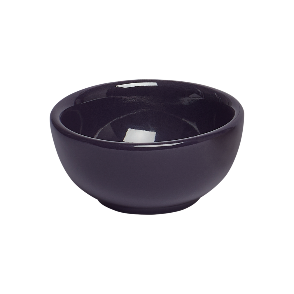 Black ceramic bowl on a white background