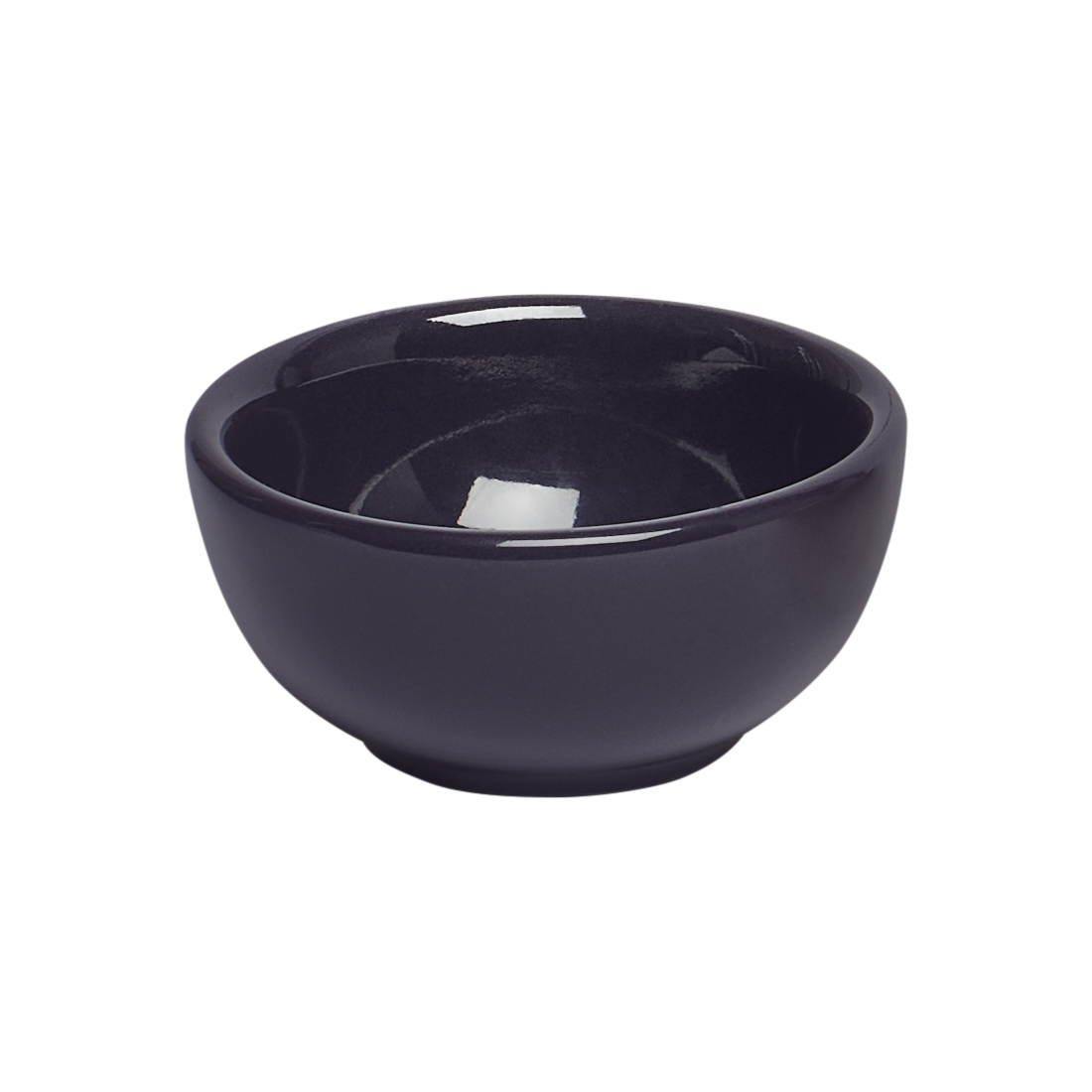 Black ceramic bowl on a white background
