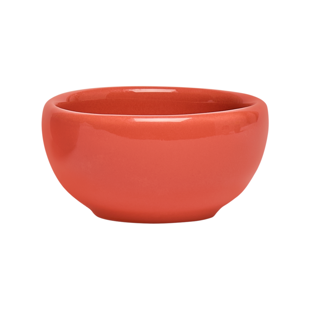 Ceramic bowl with a glossy finish on a white background