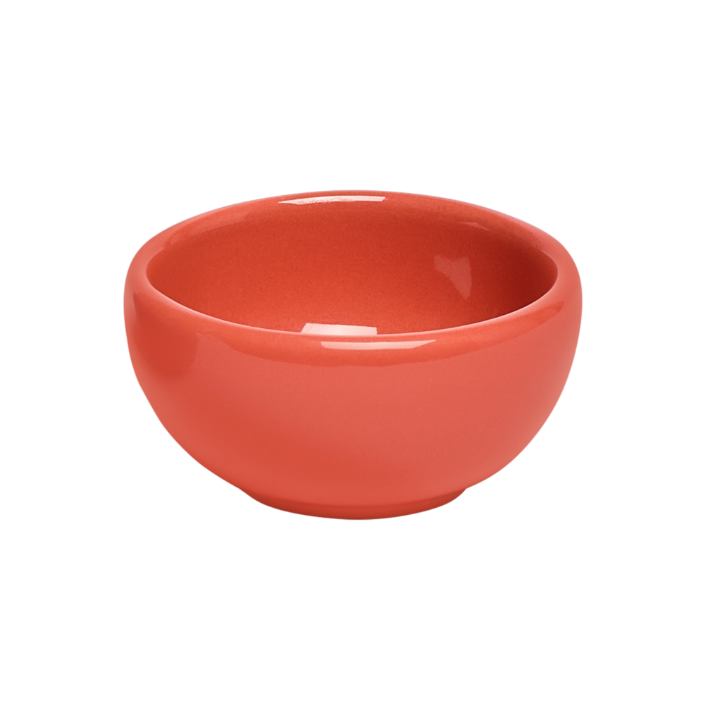Ceramic bowl with a glossy finish on a white background