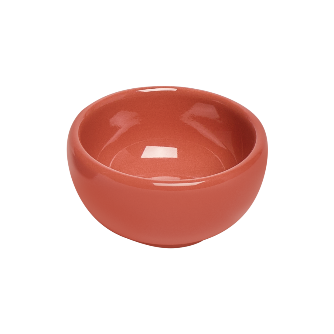 Red ceramic bowl on a white background