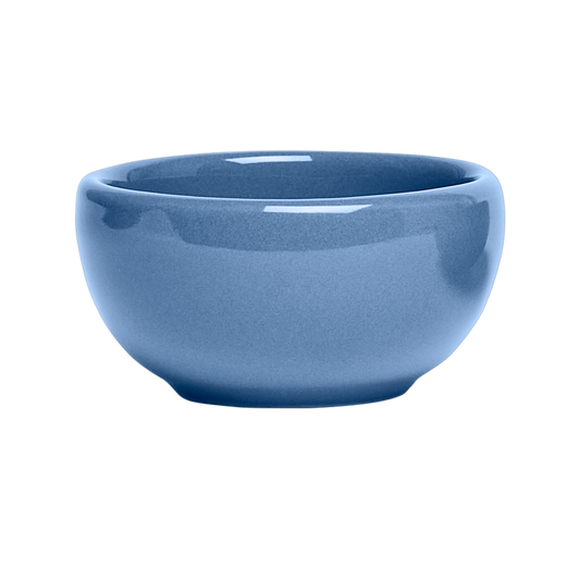 Blue ceramic bowl on a white background