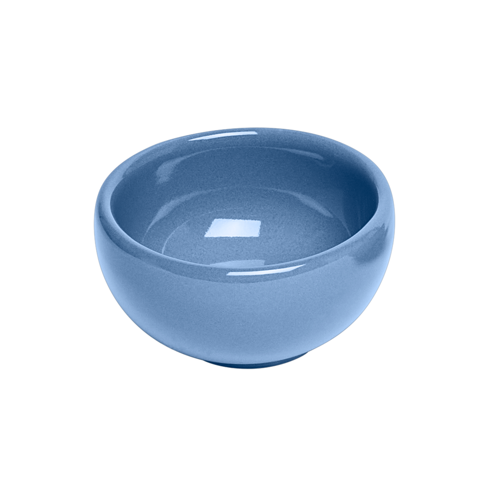 Blue ceramic bowl on a white background