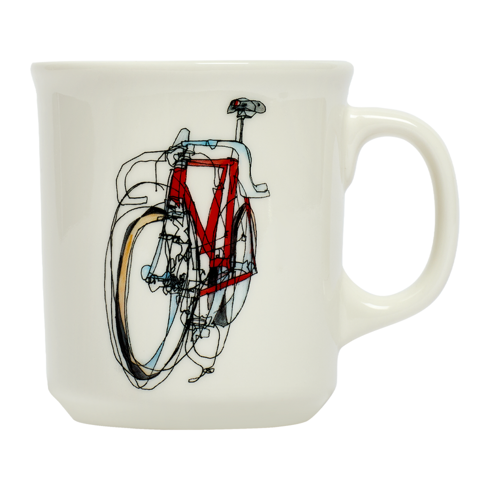Taliah Lempert - Bike Mug 16oz by Fishs Eddy, ceramic mug with bicycle illustration, perfect for coffee, tea, and everyday use