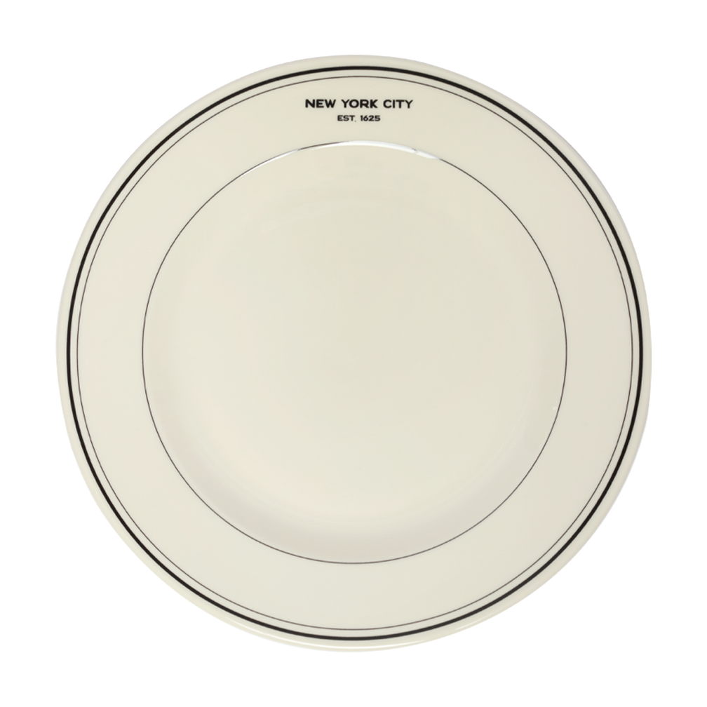 EST NYC - 1625 Main Plate 10.25in, ceramic, by Fishs Eddy, for everyday meals and table settings, front product image