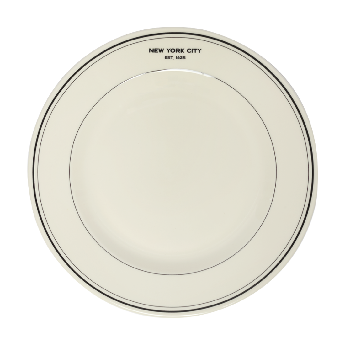 EST NYC - 1625 Main Plate 10.25in, ceramic, by Fishs Eddy, for everyday meals and table settings, front product image