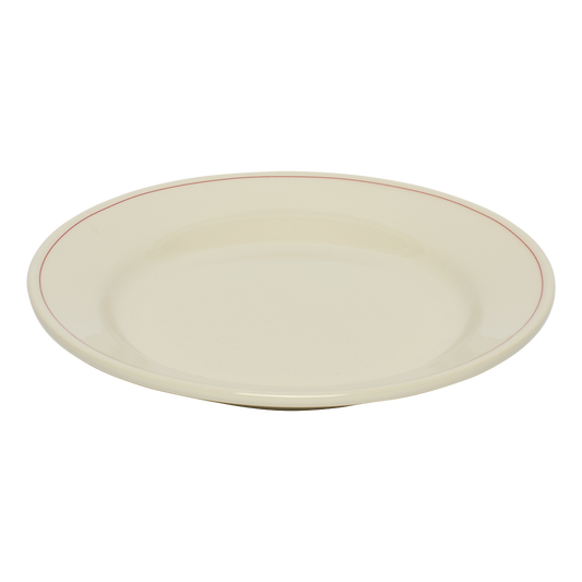 Beige ceramic plate on a white background