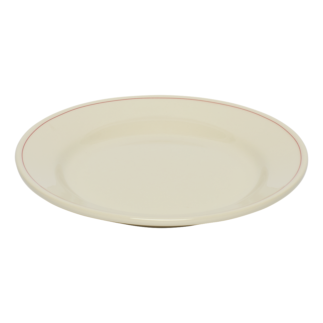 Beige ceramic plate on a white background