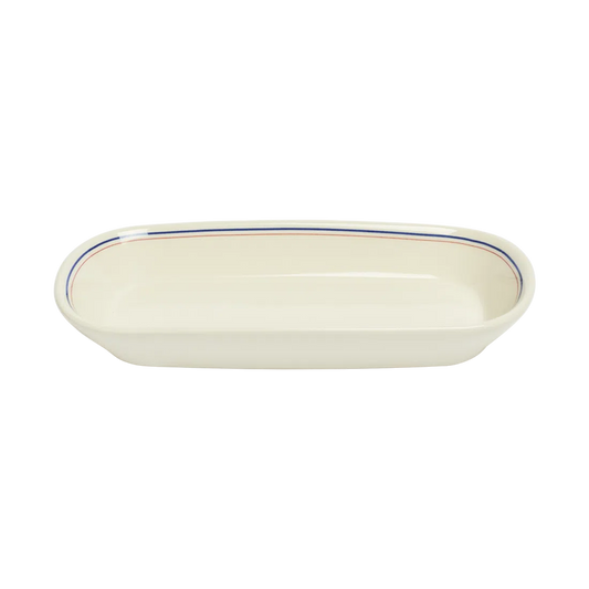 HL RED/BLUEBAND - CELERY DISH (10")