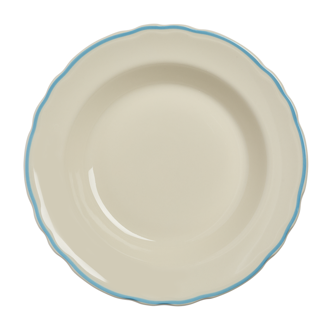 Skyblue Scallop Soup Bowl . crafted from durable ceramic, designed to elevate your table presentation