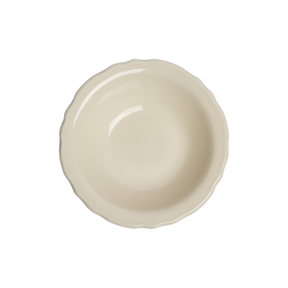 Scalloped Whites Fruit Bowl . designed for serving fruit or snacks, ideal for everyday use