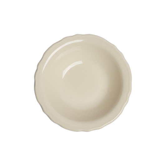 Beige ceramic bowl on a white background