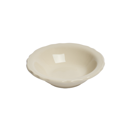 Beige ceramic bowl on a white background