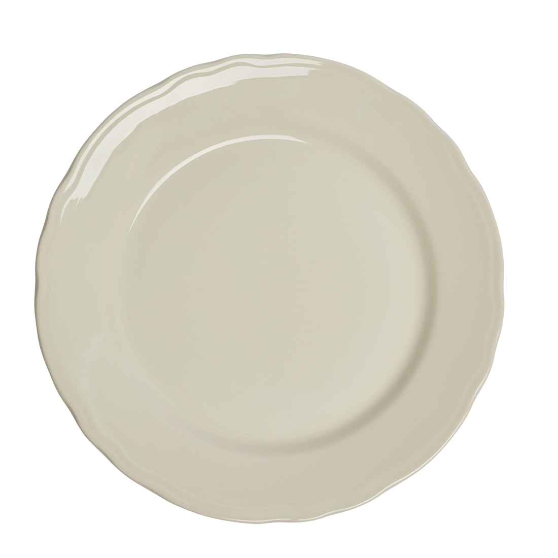 Scalloped Whites - Main Plate 10.625in, ceramic, by Fishs Eddy, for everyday meals and table settings, front product image