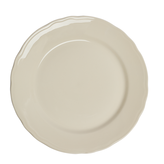 Beige ceramic plate on a white background