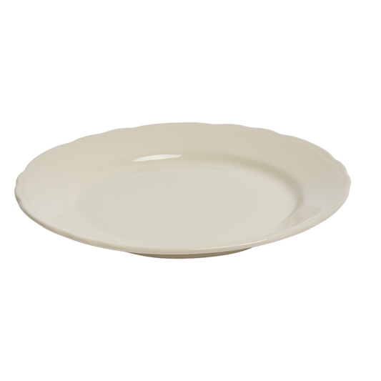 Beige ceramic plate on a white background
