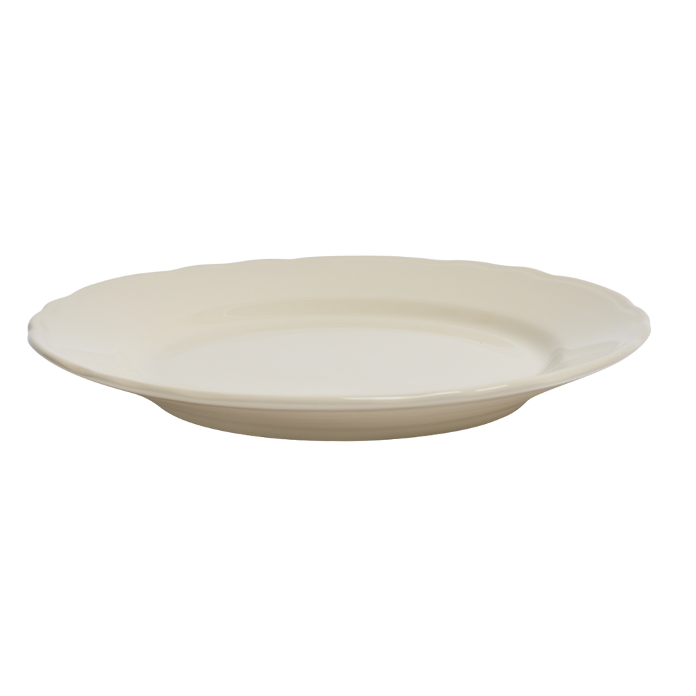Scalloped Whites - Main Plate 10.625in, ceramic, by Fishs Eddy, for everyday meals and table settings, detail view