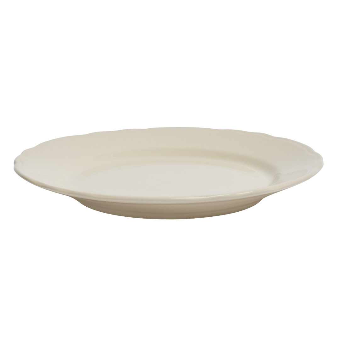 Scalloped Whites - Main Plate 10.625in, ceramic, by Fishs Eddy, for everyday meals and table settings, detail view