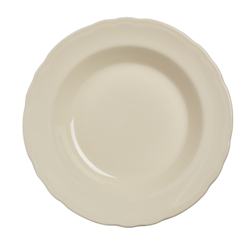 Scalloped Whites Soup Bowl . crafted from durable ceramic, great for casual dining and everyday meals