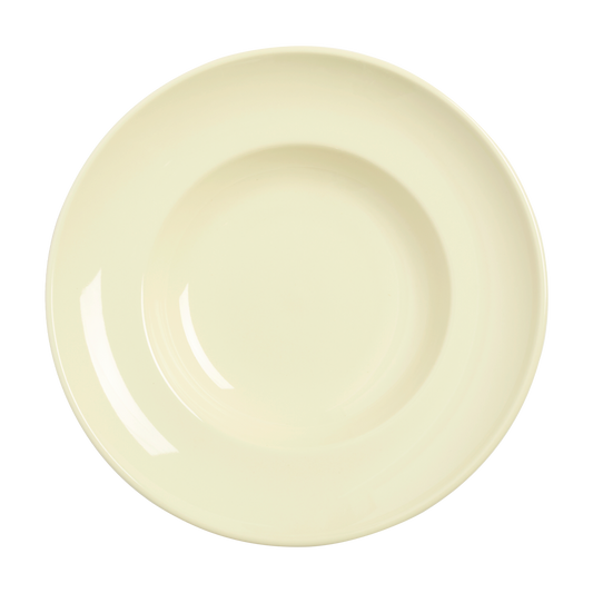 Deep ceramic pasta bowl, versatile white dish for large portions and serving