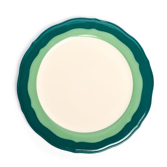 2-TONE SCALLOP - TEAL/SEAGREEN - DINNER PLATE (11")
