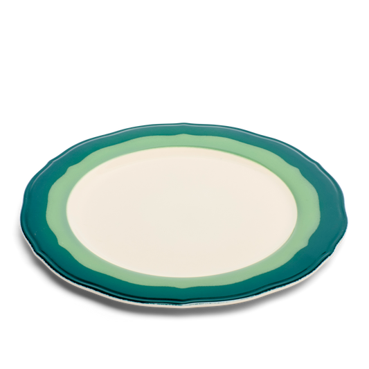 2-TONE SCALLOP - TEAL/SEAGREEN - DINNER PLATE (11")