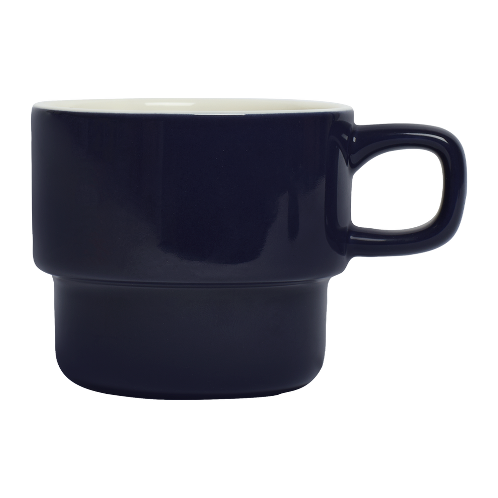 Black mug on a white background