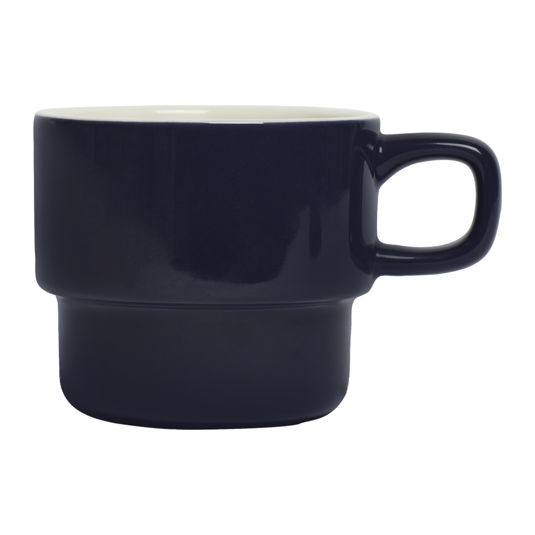 Black mug on a white background