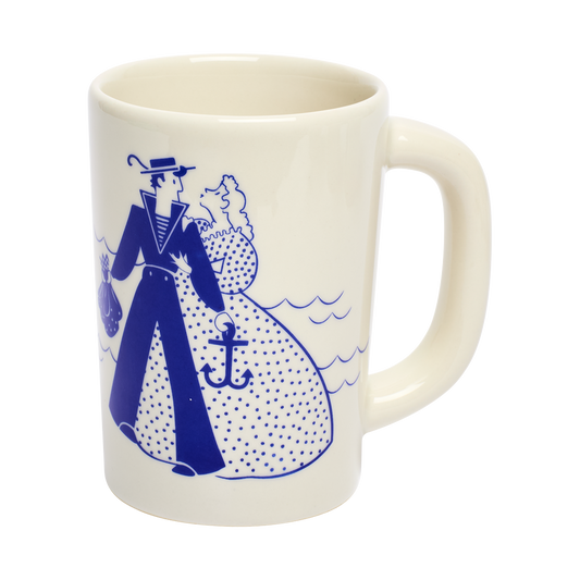 Sailor Mug ceramic drinkware, with a clean, polished finish and distinctive shape or artwork; a comfortable everyday choice for coffee, tea, cocoa, or desk-side sipping. Alternate product view shows more of the shape, finish, and design details.
