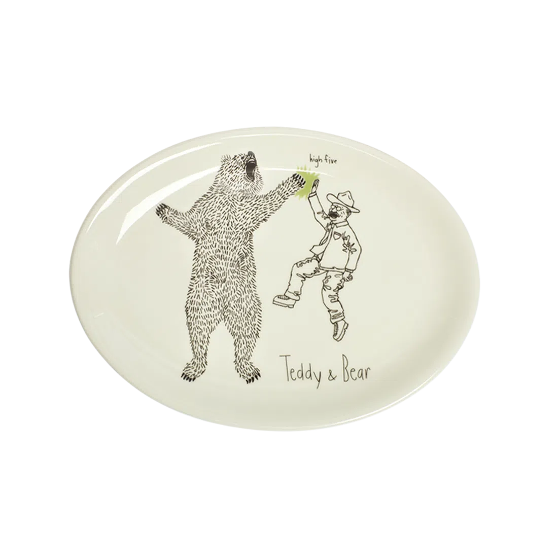 TEDDY ROOSEVELT - TEDDY & BEAR PLATE (8")