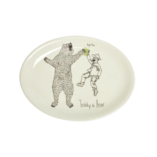 TEDDY ROOSEVELT - TEDDY & BEAR PLATE (8")