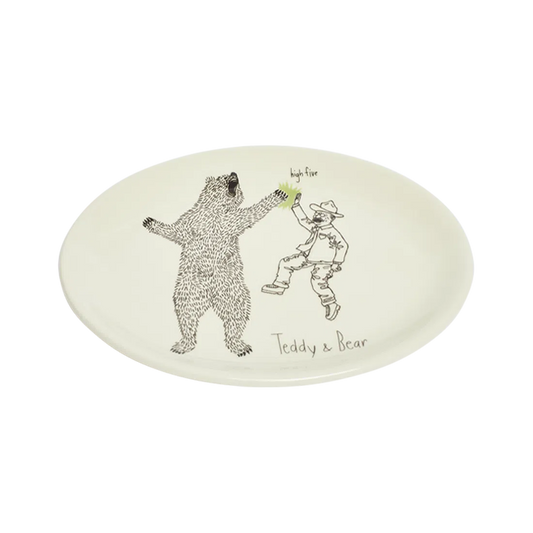 TEDDY ROOSEVELT - TEDDY & BEAR PLATE (8")