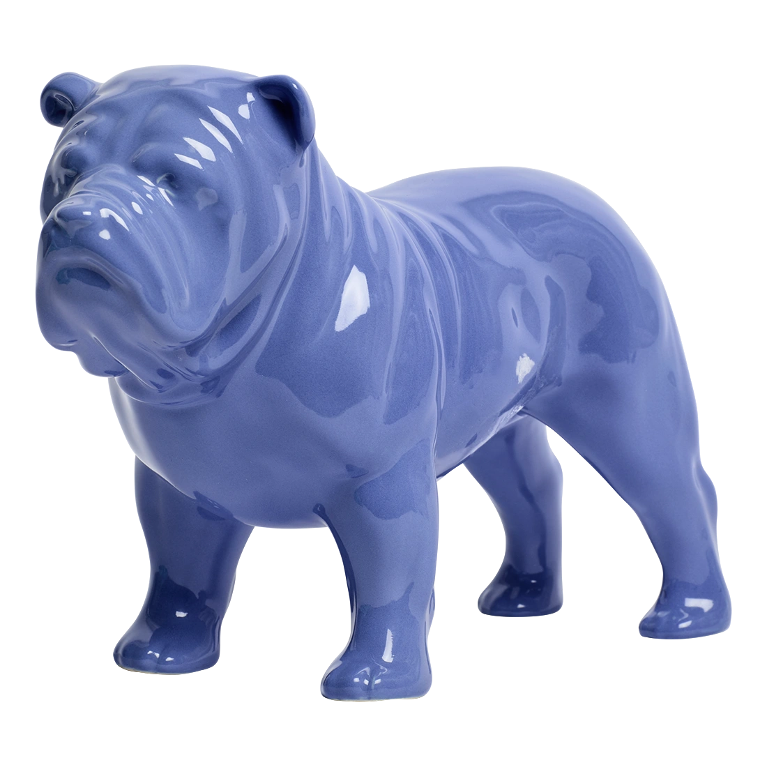 BULL DOG FIGURINE - LT BLUE