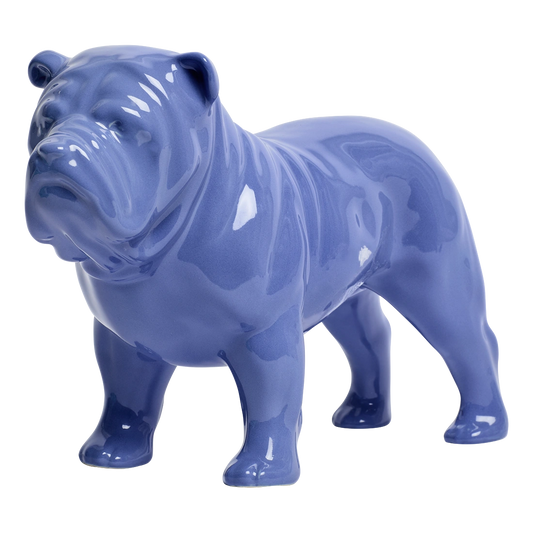 BULL DOG FIGURINE - LT BLUE