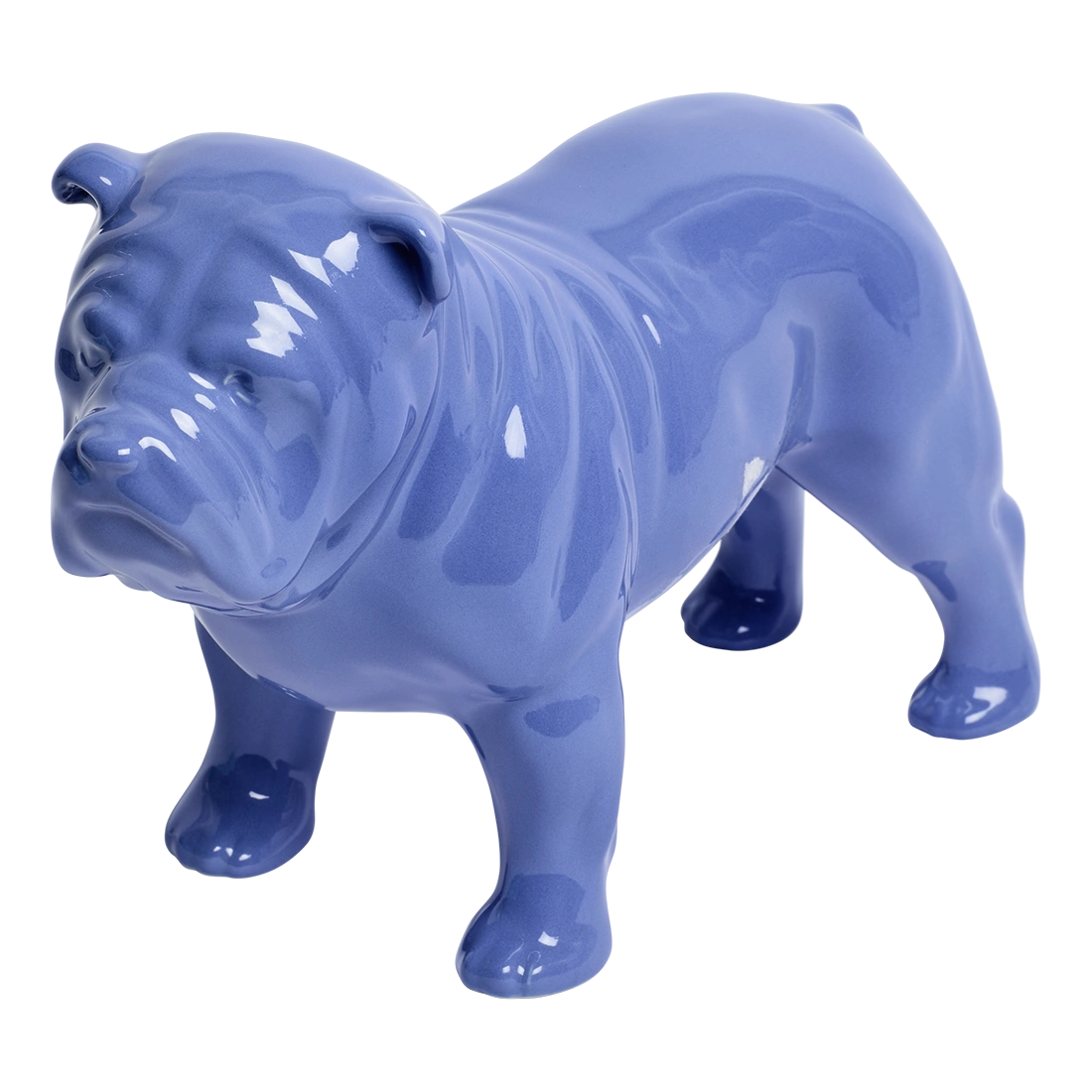 BULL DOG FIGURINE - LT BLUE