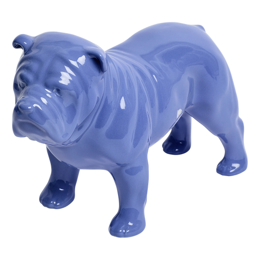 BULL DOG FIGURINE - LT BLUE