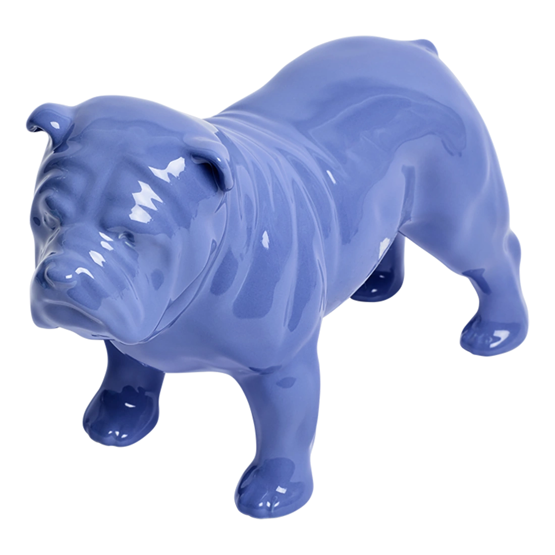 BULL DOG FIGURINE - LT BLUE