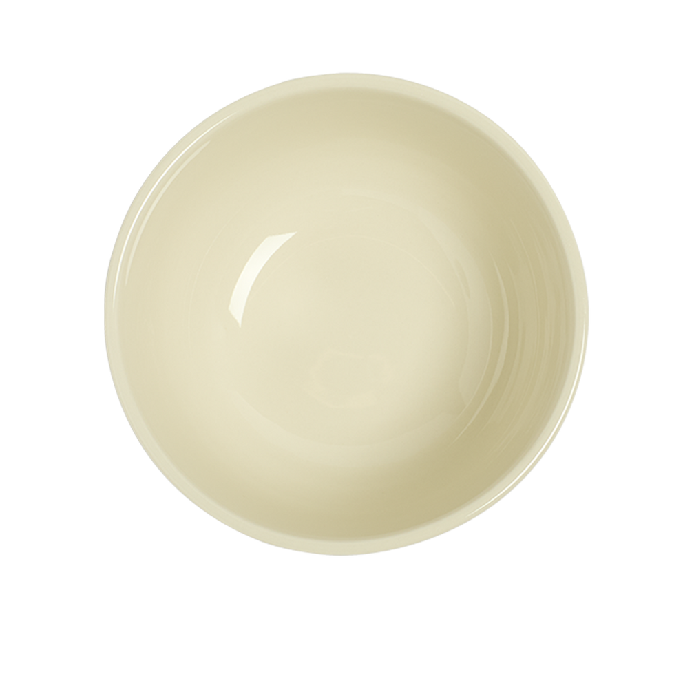 Beige ceramic bowl on a white background