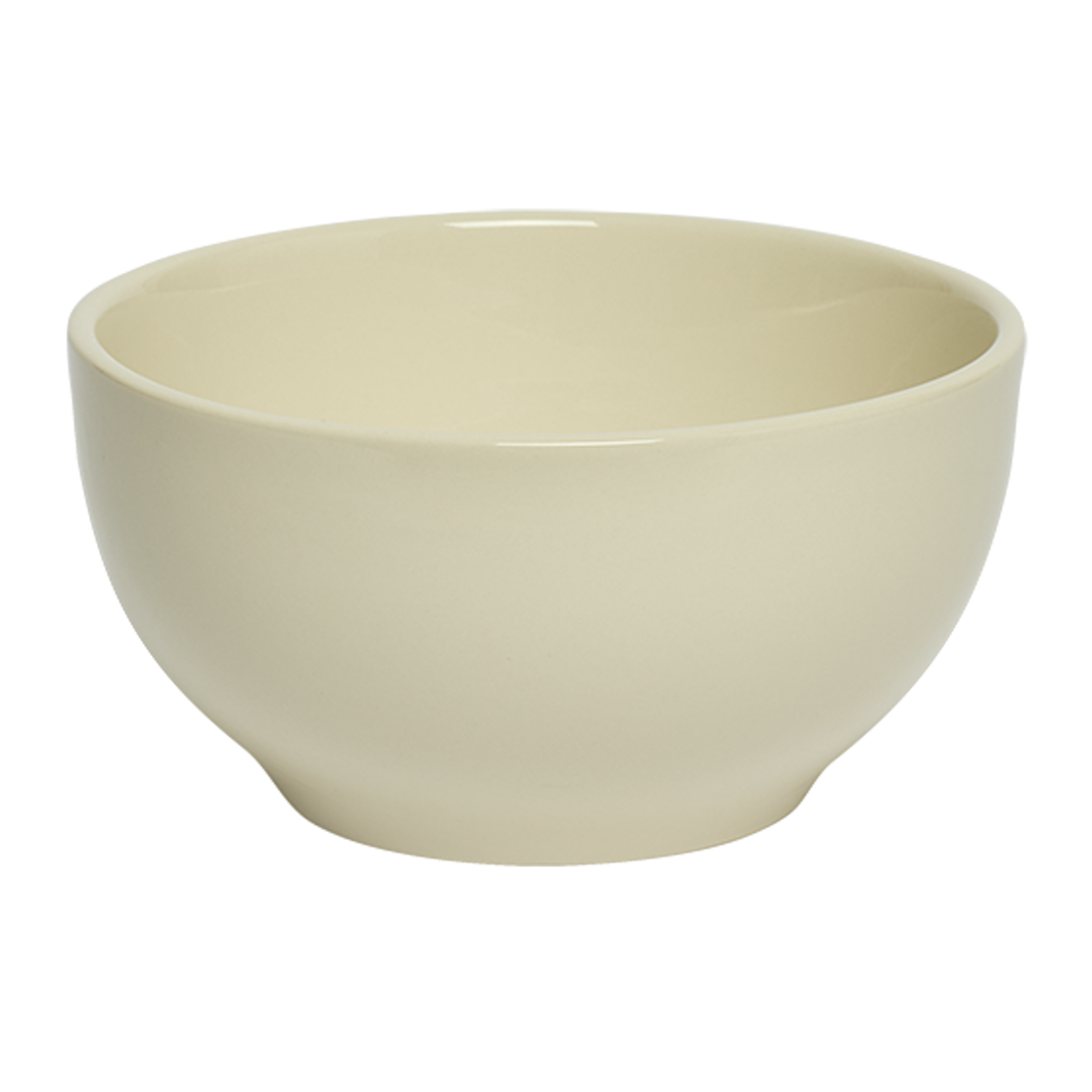 Beige ceramic bowl on a white background