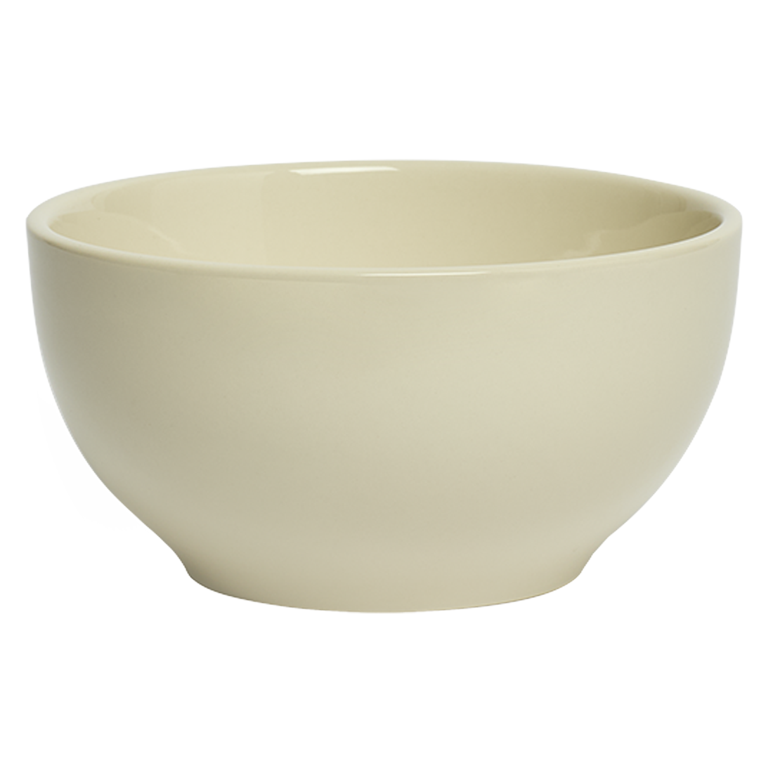 Beige ceramic bowl on a white background
