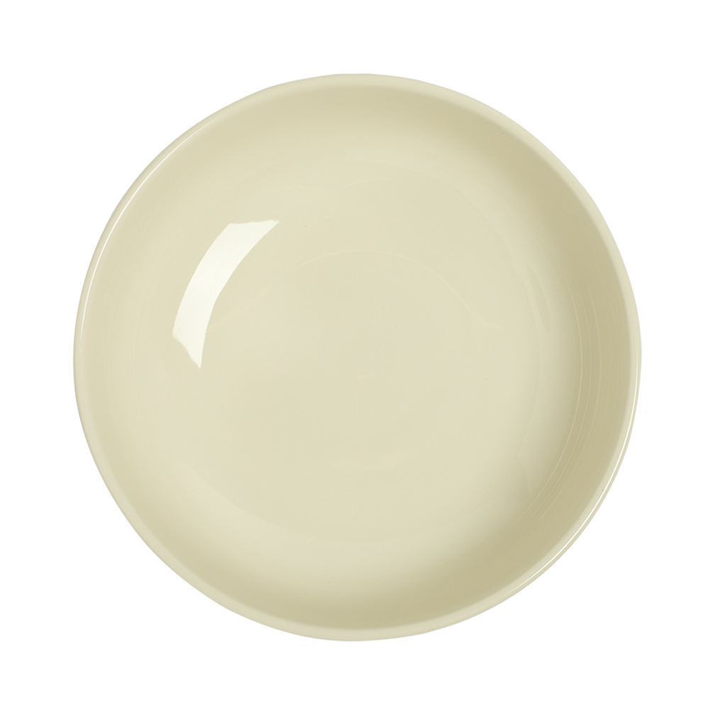 Beige ceramic bowl on a white background