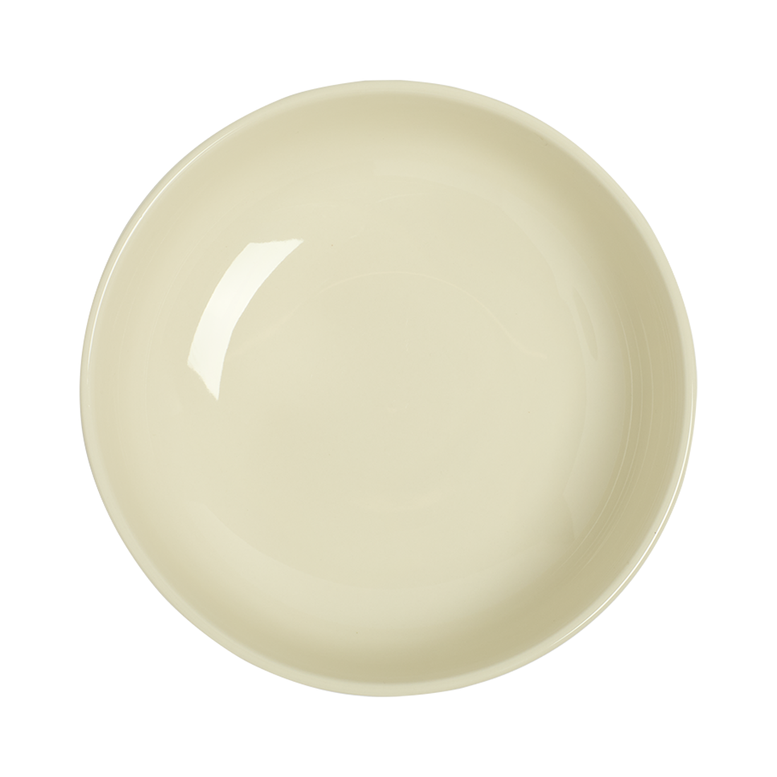 Beige ceramic bowl on a white background